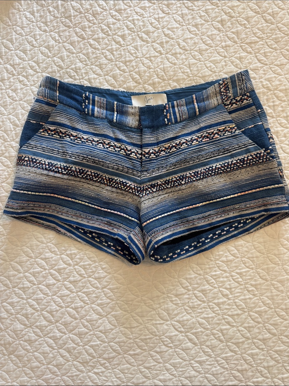Blue Patterned Women's Shorts - Unbranded